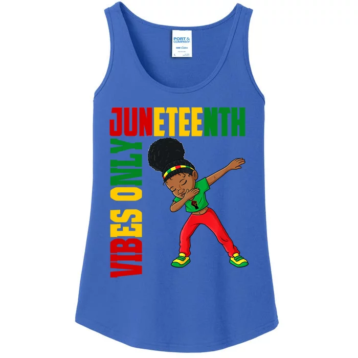 Juneteenth Vibes Only African Dabbing Black Freedom Meaningful Gift Ladies Essential Tank