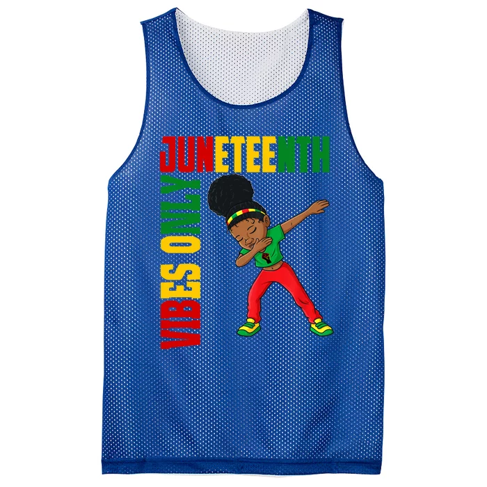 Juneteenth Vibes Only African Dabbing Black Freedom Meaningful Gift Mesh Reversible Basketball Jersey Tank