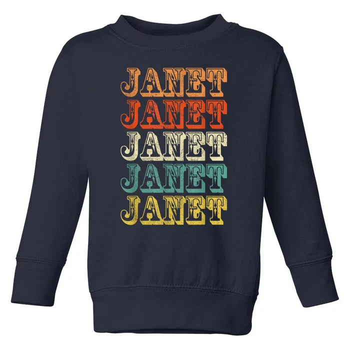 Janet Vintage Retro Toddler Sweatshirt