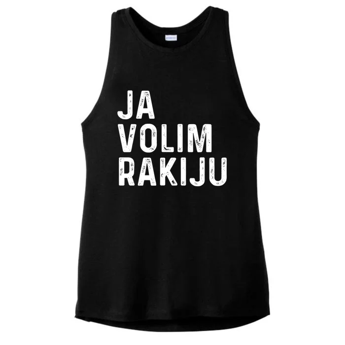 Ja Volim Rakiju Great Gift Funny Croatian Booze Saying Gift Ladies Tri-Blend Wicking Tank