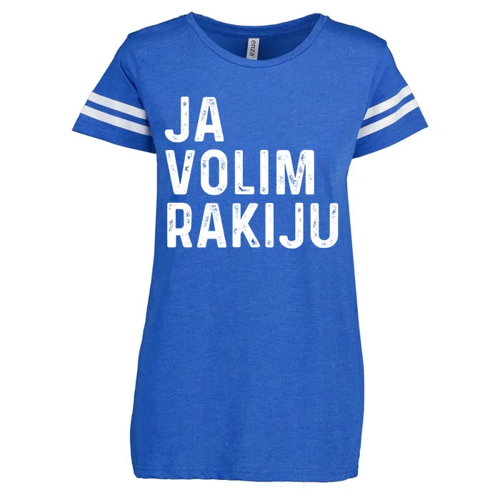 Ja Volim Rakiju Great Gift Funny Croatian Booze Saying Gift Enza Ladies Jersey Football T-Shirt