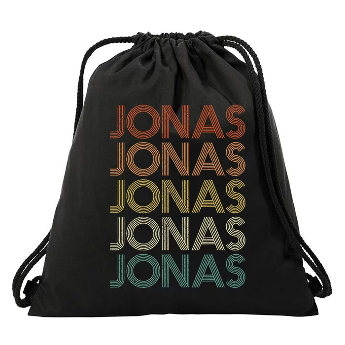 Jonas Vintage Retro names style Drawstring Bag