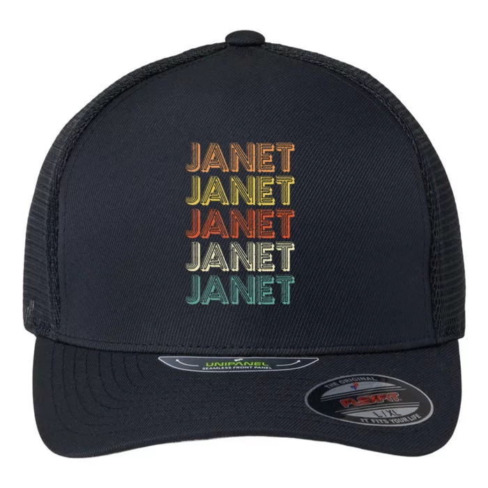 Janet Vintage Retro Flexfit Unipanel Trucker Cap