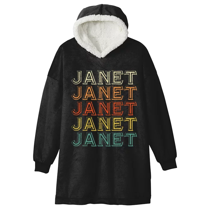 Janet Vintage Retro For Women Men Hooded Wearable Blanket