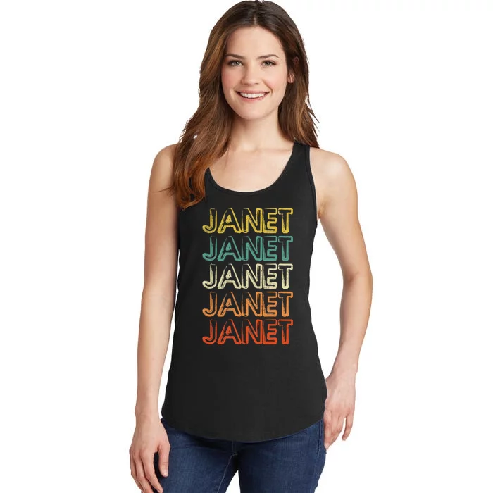 Janet Vintage Retro Name Ladies Essential Tank