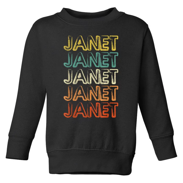 Janet Vintage Retro Toddler Sweatshirt