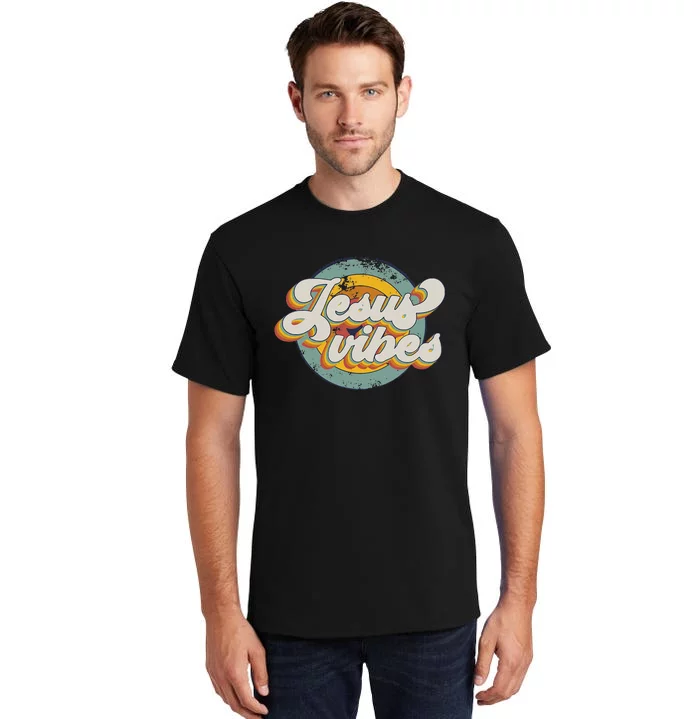 Jesus Vibes Retro Christian Easter Day Religious Tall T-Shirt