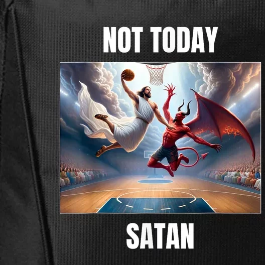 Jesus Vs Satan Playing Basketball Not Today Satan City Backpack