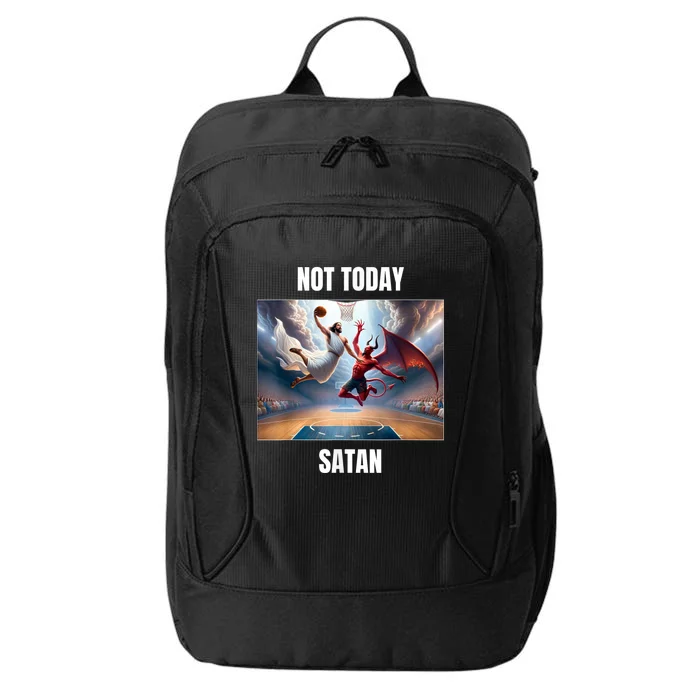 Jesus Vs Satan Playing Basketball Not Today Satan City Backpack