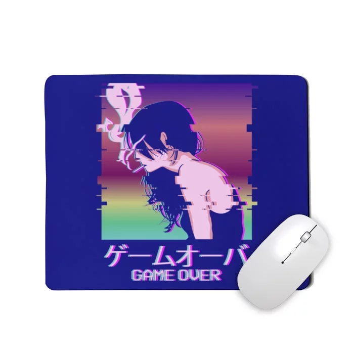 Japanese Vaporwave Sad Anime Game Over Indie Aesthetic Gift Mousepad