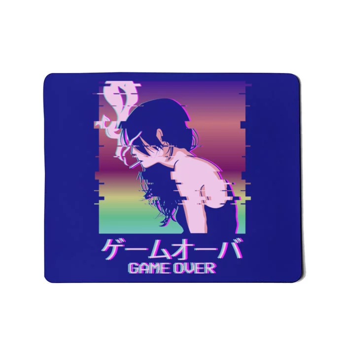 Japanese Vaporwave Sad Anime Game Over Indie Aesthetic Gift Mousepad