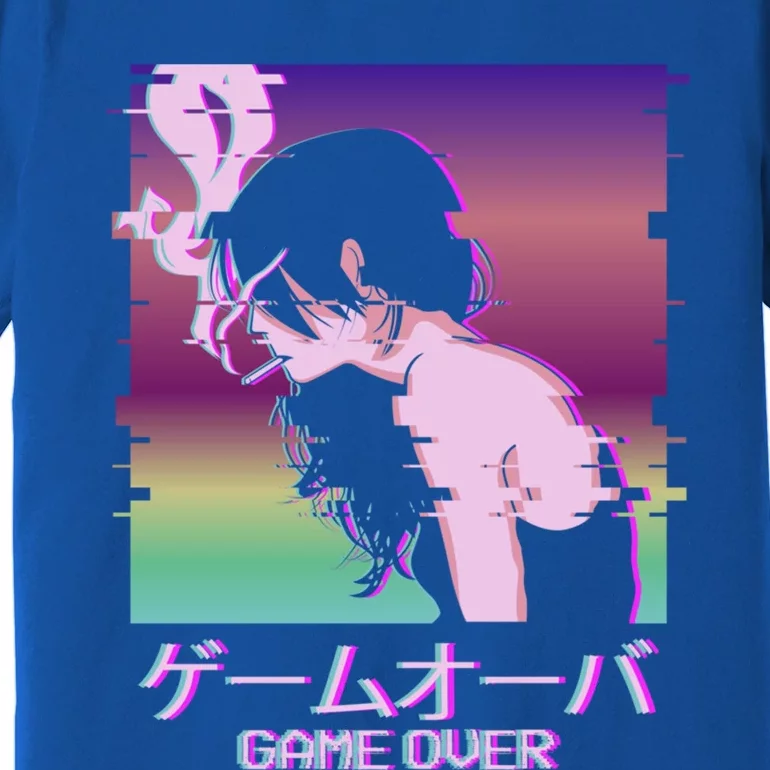 Japanese Vaporwave Sad Anime Game Over Indie Aesthetic Gift Premium T-Shirt