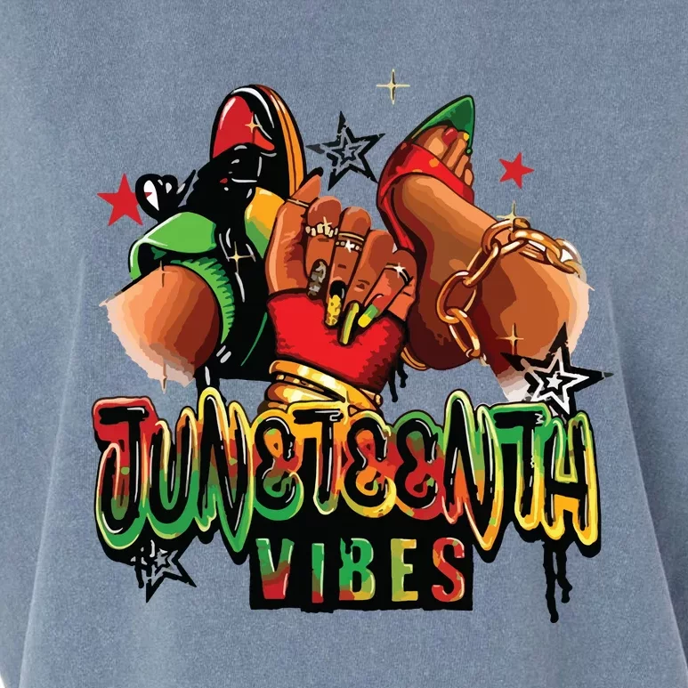 Juneteenth Vibes Sneaker And Heel Afro Woman Garment-Dyed Women's Muscle Tee