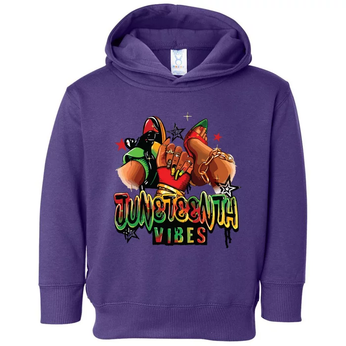 Juneteenth Vibes Sneaker And Heel Afro Woman Toddler Hoodie