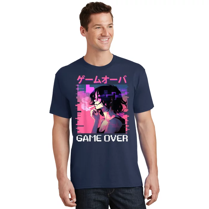 Japanese Vaporwave Sad Anime Game Over Indie Aesthetic T-Shirt