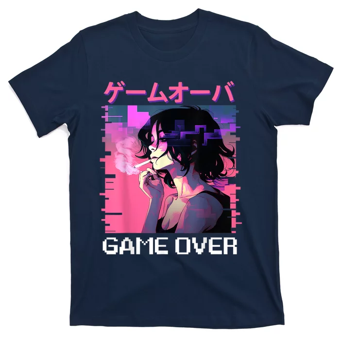 Japanese Vaporwave Sad Anime Game Over Indie Aesthetic T-Shirt