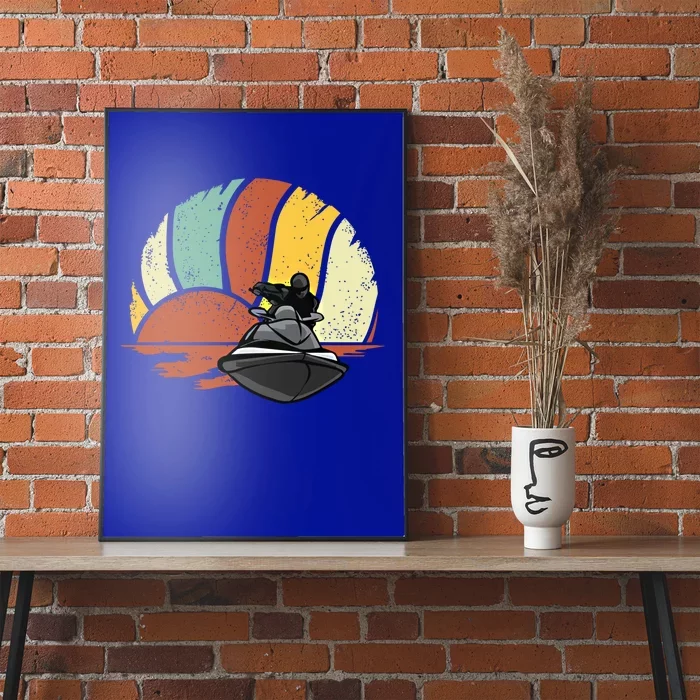 Jetgiftski Vintage Sunset Retro Jetski Love Water Sports Great Gift Poster