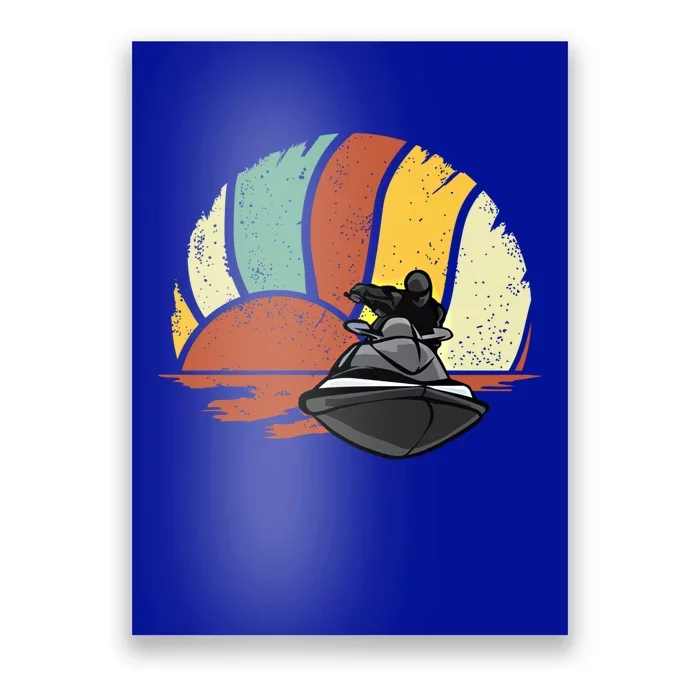 Jetgiftski Vintage Sunset Retro Jetski Love Water Sports Great Gift Poster