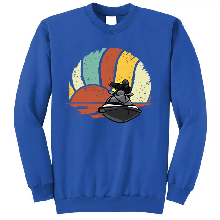 Jetgiftski Vintage Sunset Retro Jetski Love Water Sports Great Gift Tall Sweatshirt