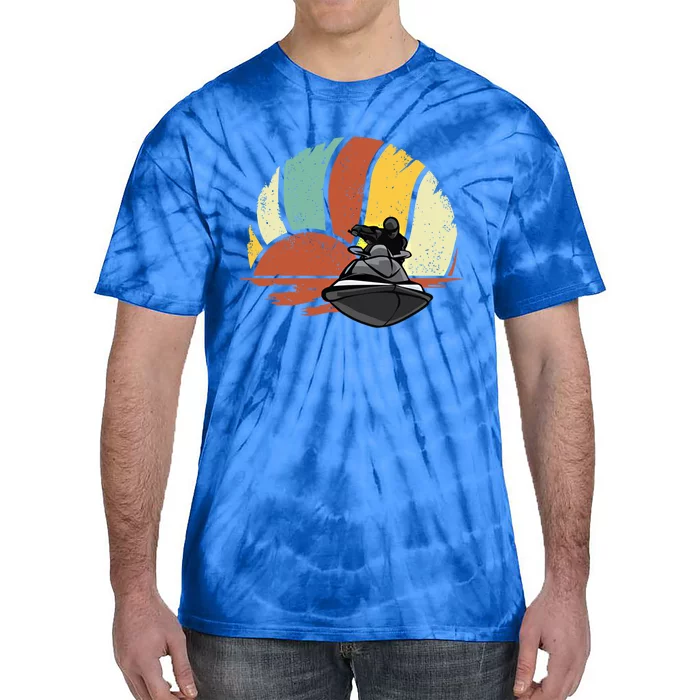 Jetgiftski Vintage Sunset Retro Jetski Love Water Sports Great Gift Tie-Dye T-Shirt