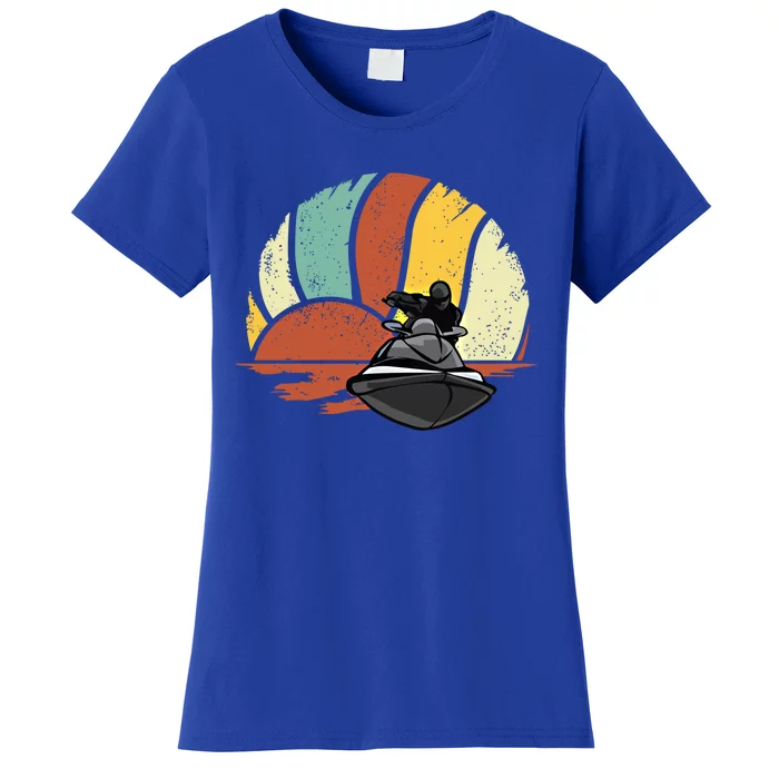 Jetgiftski Vintage Sunset Retro Jetski Love Water Sports Great Gift Women's T-Shirt