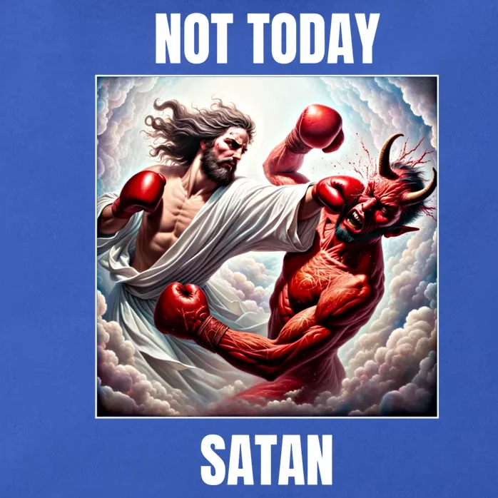 Jesus Vs Satan In A Boxing Match Not Today Satan Great Gift Zip Tote Bag