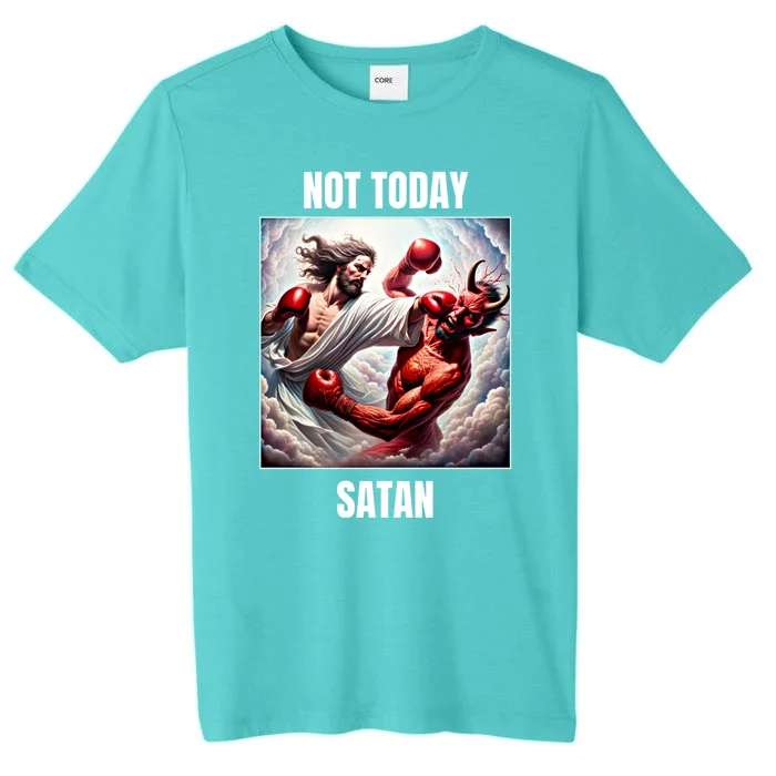 Jesus Vs Satan In A Boxing Match Not Today Satan Great Gift ChromaSoft Performance T-Shirt