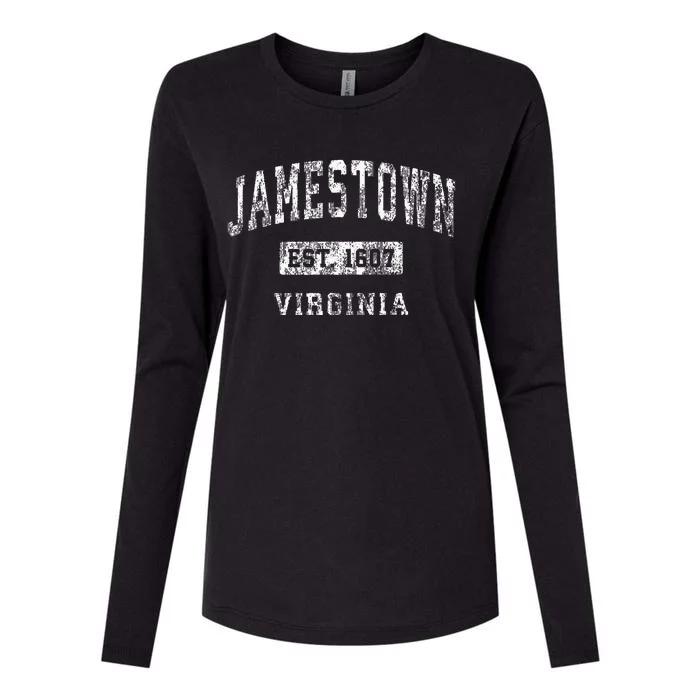 Jamestown Virginia Va Vintage Established Sports Womens Cotton Relaxed Long Sleeve T-Shirt