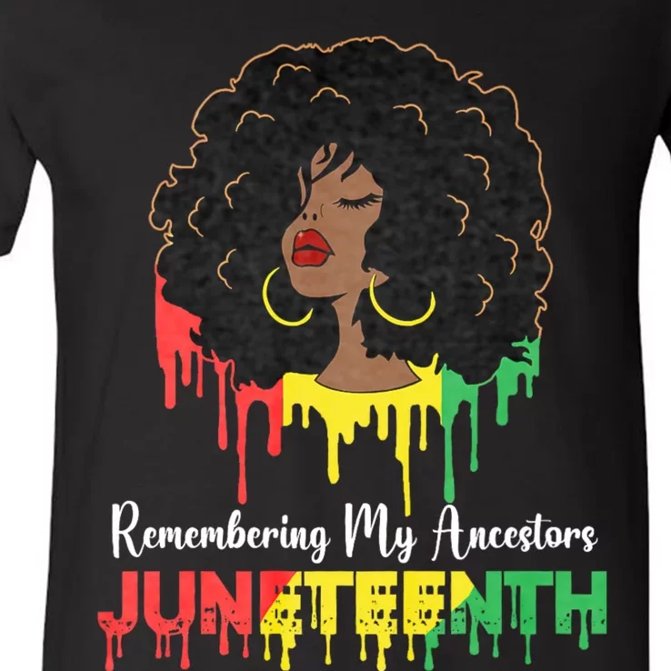 Juneteenth Women African American Black Women 1865 V-Neck T-Shirt