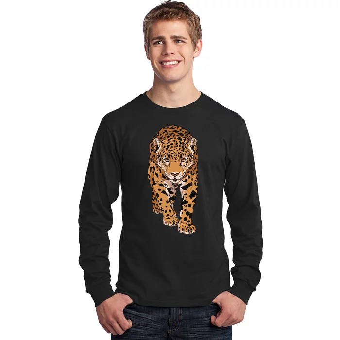 Jaguar Wild Animal Art Long Sleeve Shirt