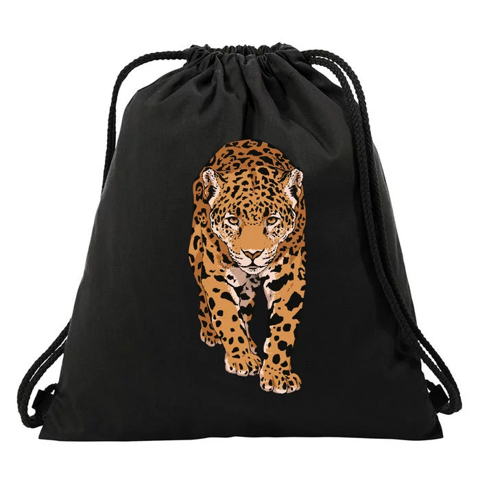 Jaguar Wild Animal Art Drawstring Bag