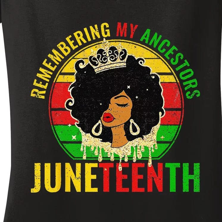 Juneteenth wo African American black Wo 1865 Women's V-Neck T-Shirt