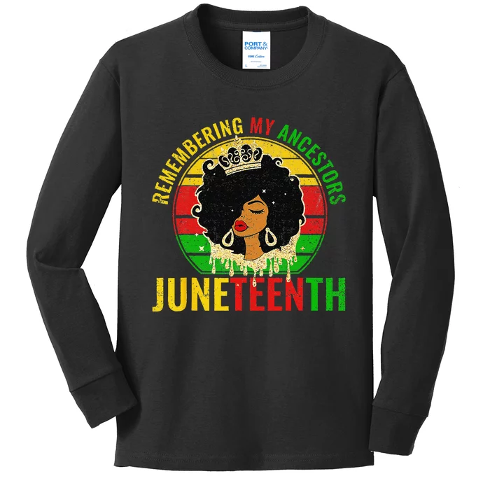 Juneteenth wo African American black Wo 1865 Kids Long Sleeve Shirt