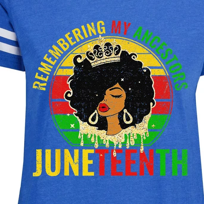 Juneteenth wo African American black Wo 1865 Enza Ladies Jersey Football T-Shirt