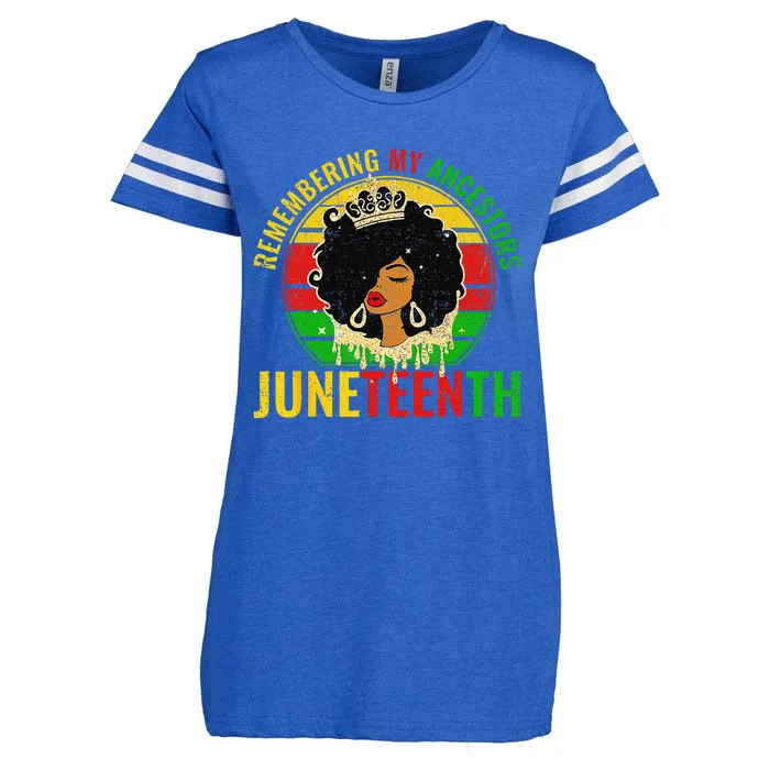 Juneteenth wo African American black Wo 1865 Enza Ladies Jersey Football T-Shirt