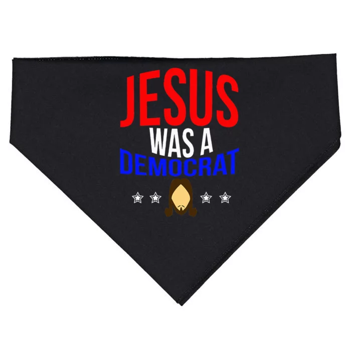 Jesus Was A Democrat Political Liberal USA-Made Doggie Bandana