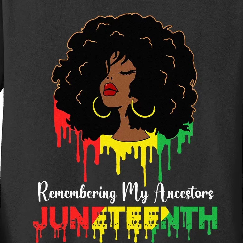 Juneteenth wo African American black Wo 1865 Kids Long Sleeve Shirt