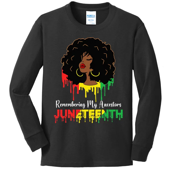 Juneteenth wo African American black Wo 1865 Kids Long Sleeve Shirt