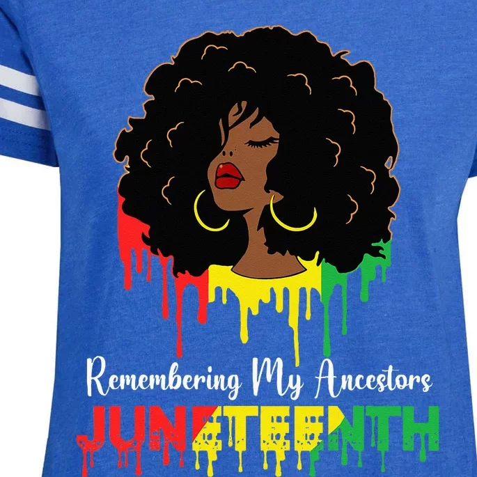 Juneteenth wo African American black Wo 1865 Enza Ladies Jersey Football T-Shirt