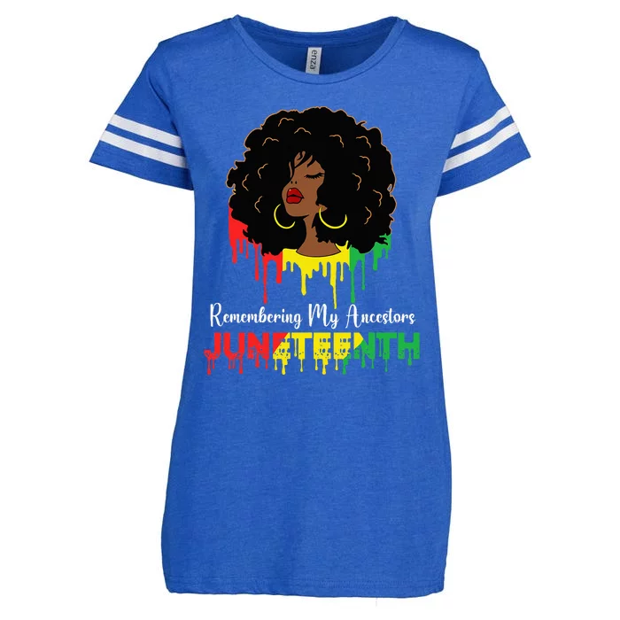 Juneteenth wo African American black Wo 1865 Enza Ladies Jersey Football T-Shirt