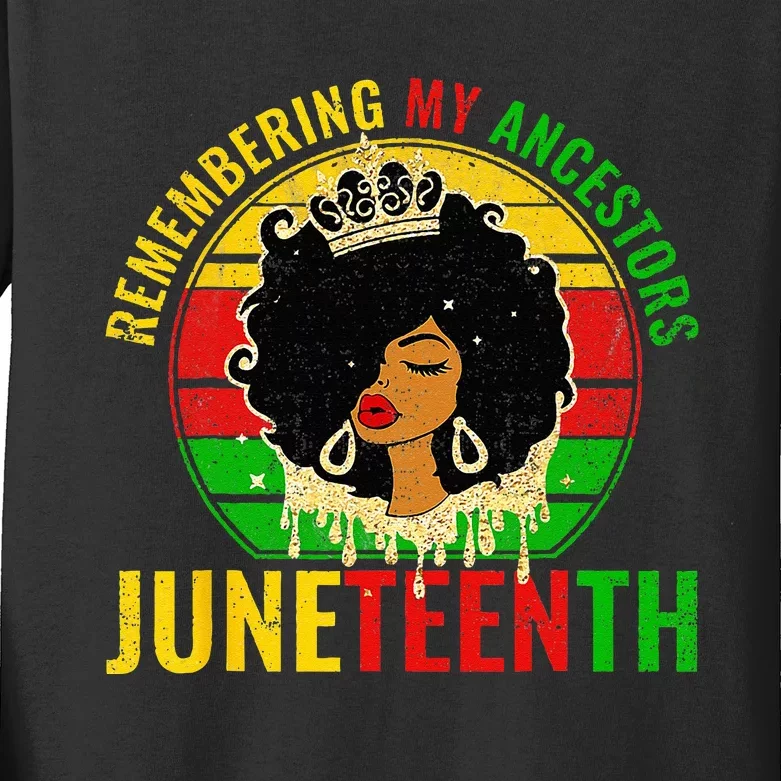 Juneteenth wo African American black Wo 1865 Kids Long Sleeve Shirt