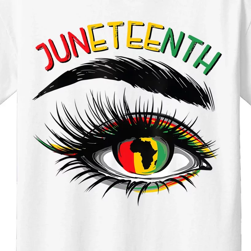 Juneteenth Women African American Eyes Kids T-Shirt