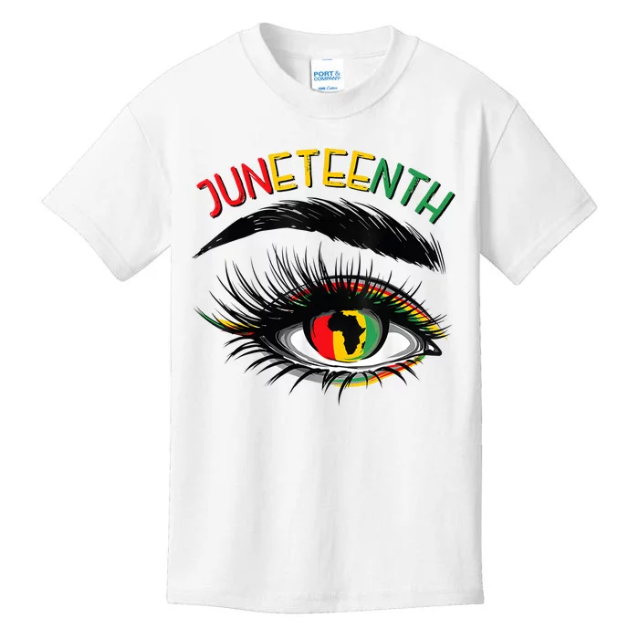 Juneteenth Women African American Eyes Kids T-Shirt