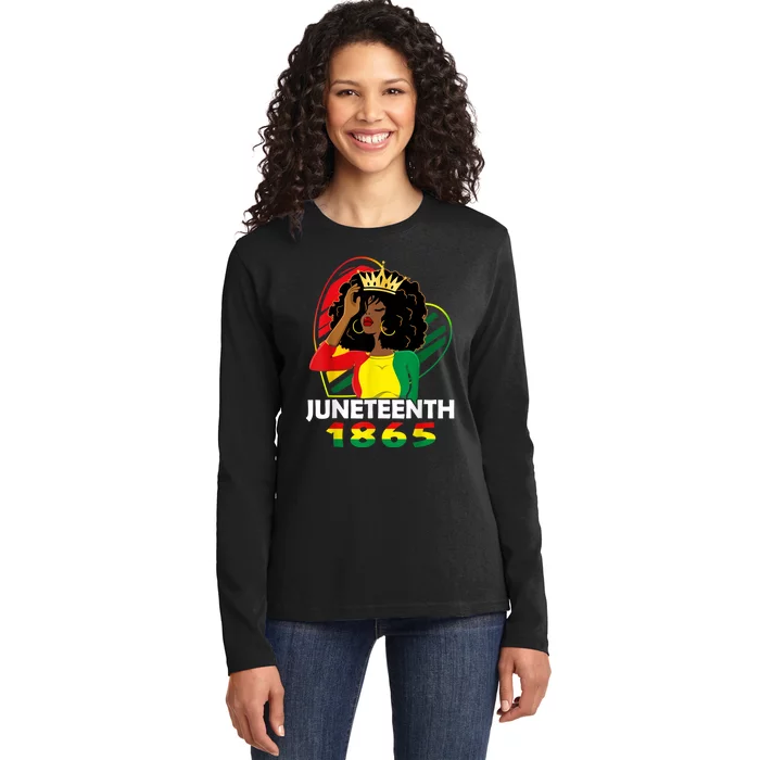 Juneteenth Women African American Black Women Queen Ladies Long Sleeve Shirt