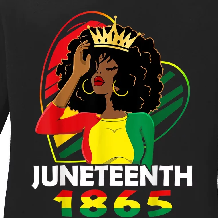 Juneteenth Women African American Black Women Queen Ladies Long Sleeve Shirt