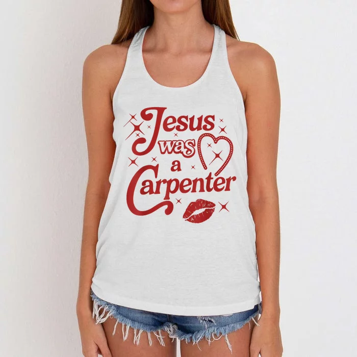 Jesus Was A Carpenter Christian Jesus Sayings Women's Knotted Racerback Tank