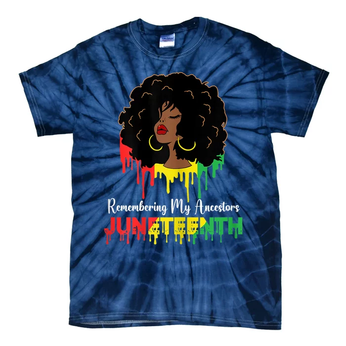 Juneteenth Women African American Black Tie-Dye T-Shirt