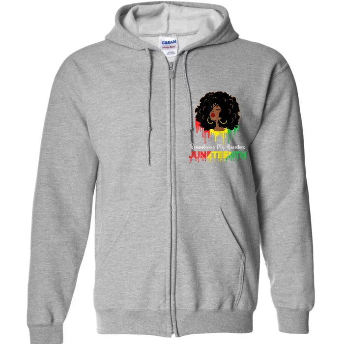 Juneteenth Women African American Black Full Zip Hoodie