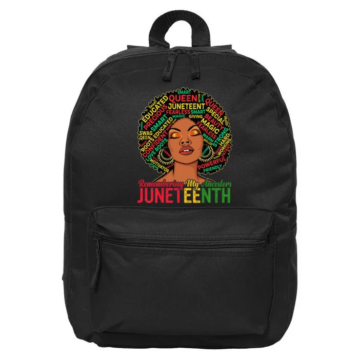 Juneteenth Wo African American Black Wo 1865 16 in Basic Backpack