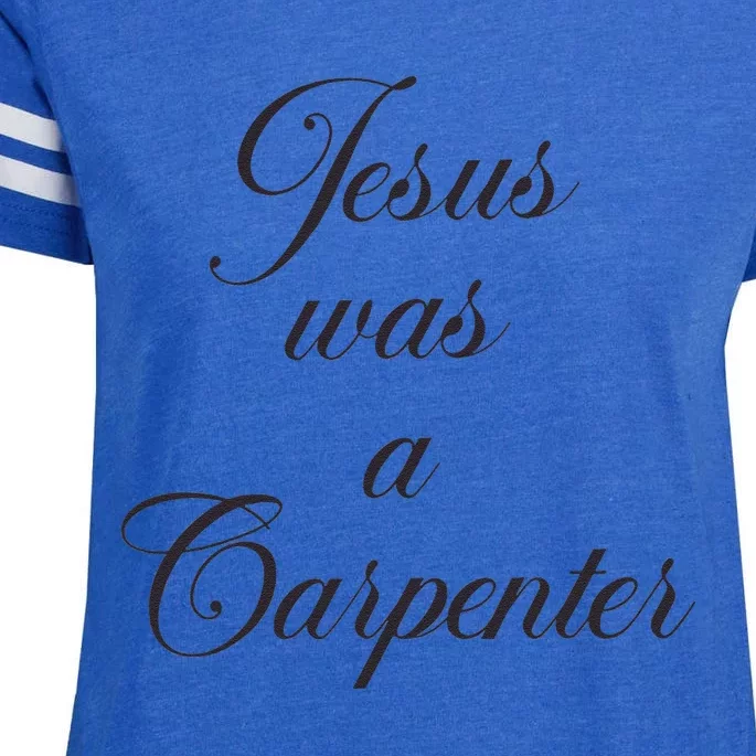 Jesus Was A Carpenter Enza Ladies Jersey Football T-Shirt